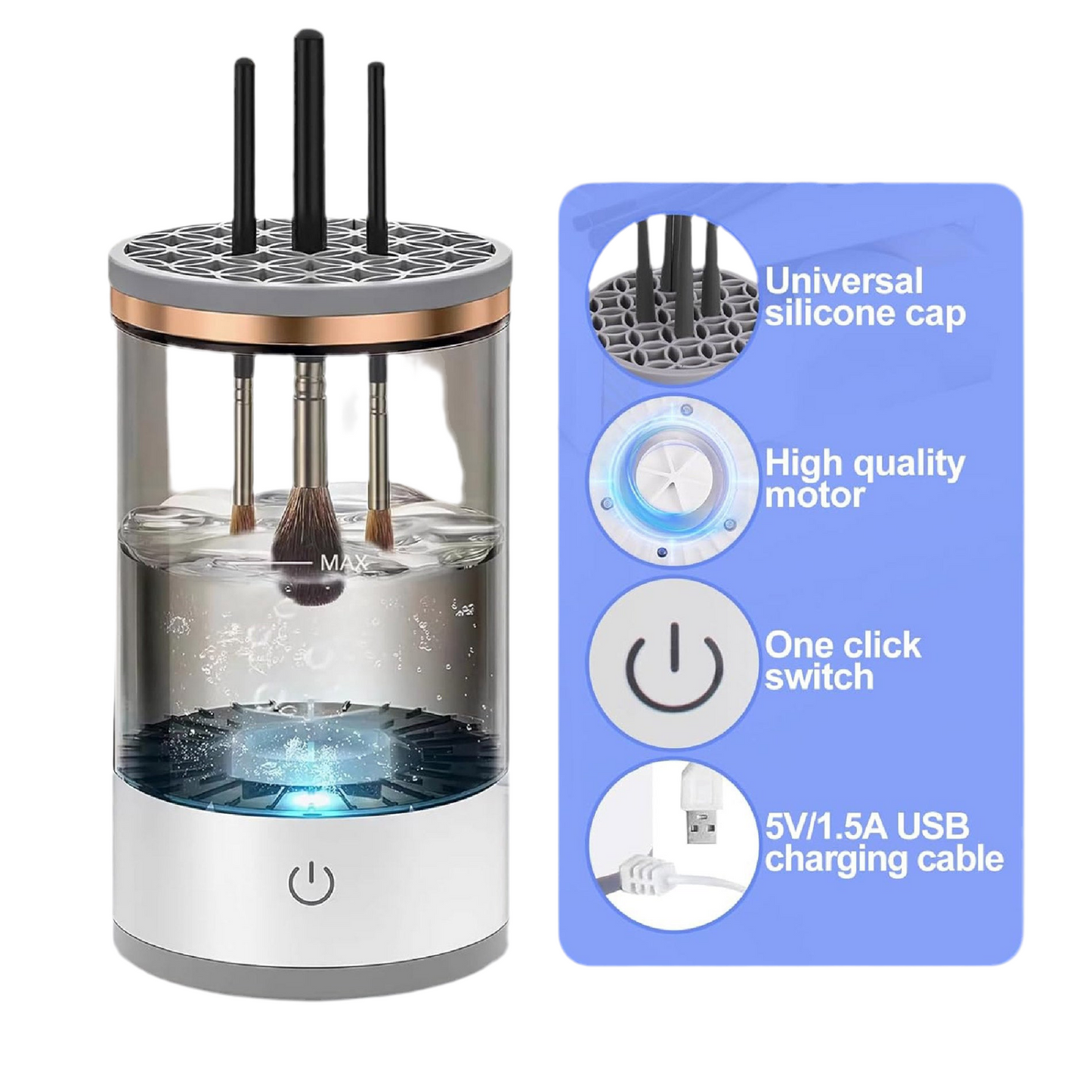 LAVADORA AUTOMATICA BROCHAS MAQUILLAJE