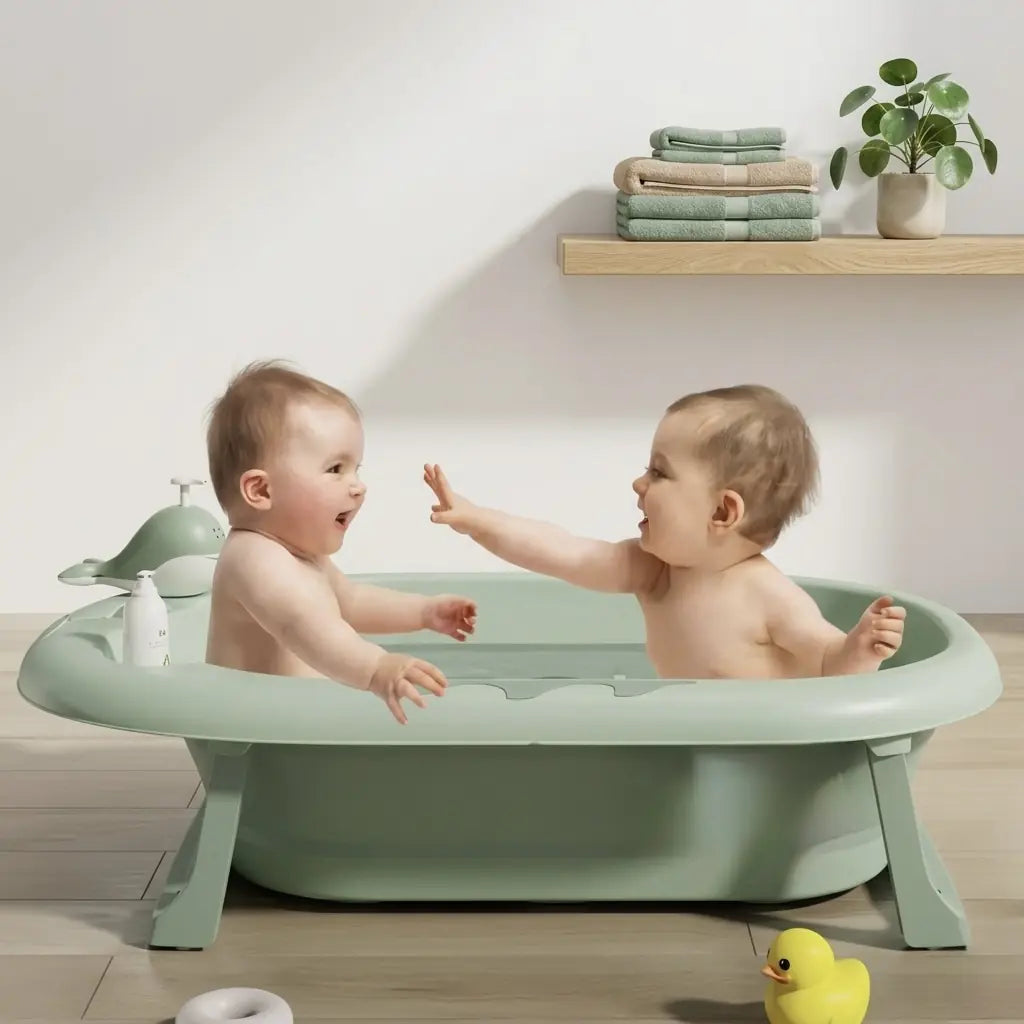 BAÑERA PLEGABLE PARA BEBÉ CON TERMÓMETRO