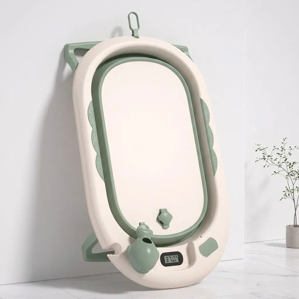 BAÑERA PLEGABLE PARA BEBÉ CON TERMÓMETRO
