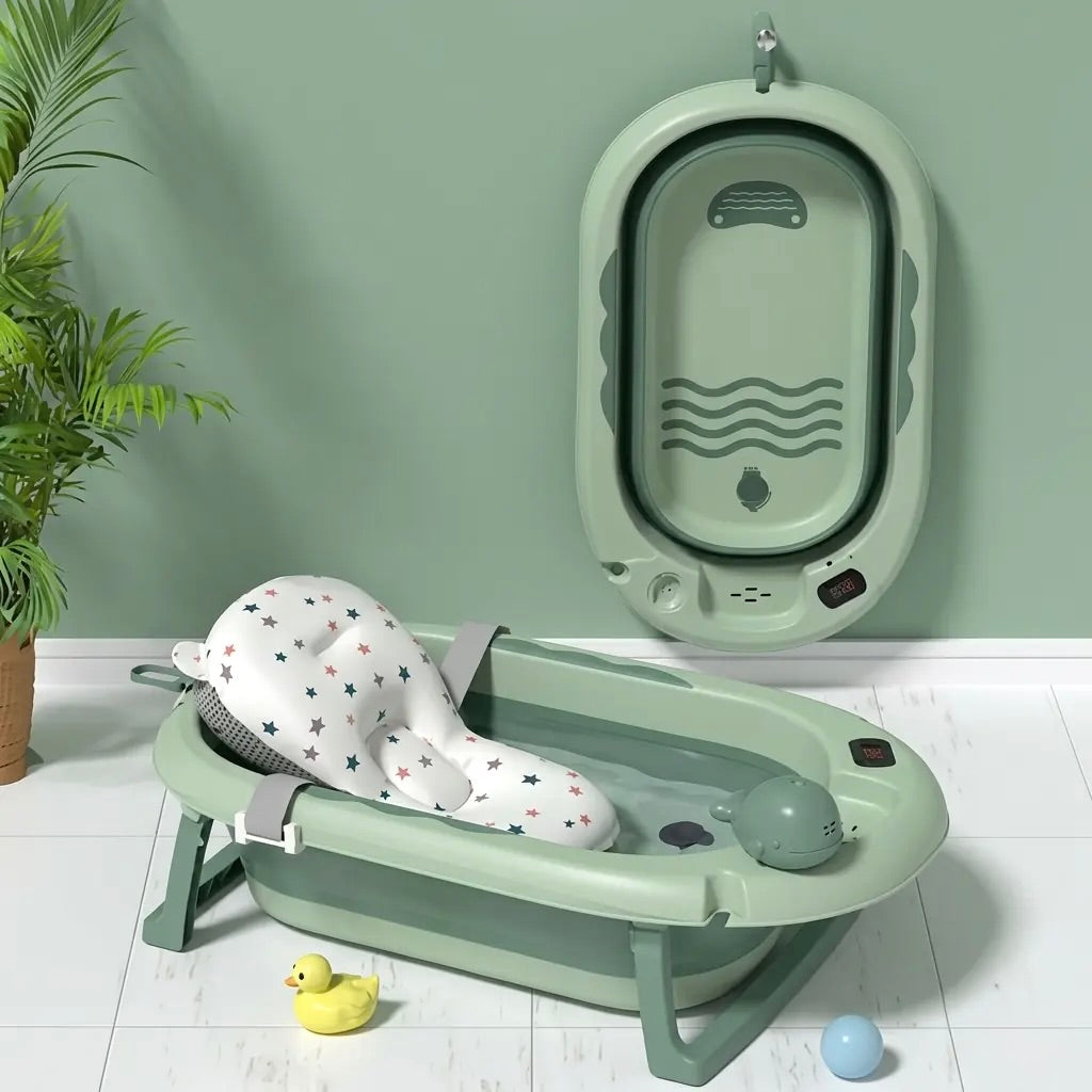 BAÑERA PLEGABLE PARA BEBÉ CON TERMÓMETRO