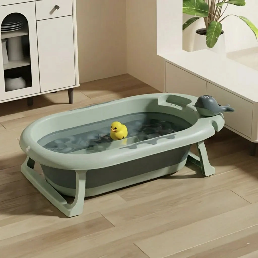 BAÑERA PLEGABLE PARA BEBÉ CON TERMÓMETRO